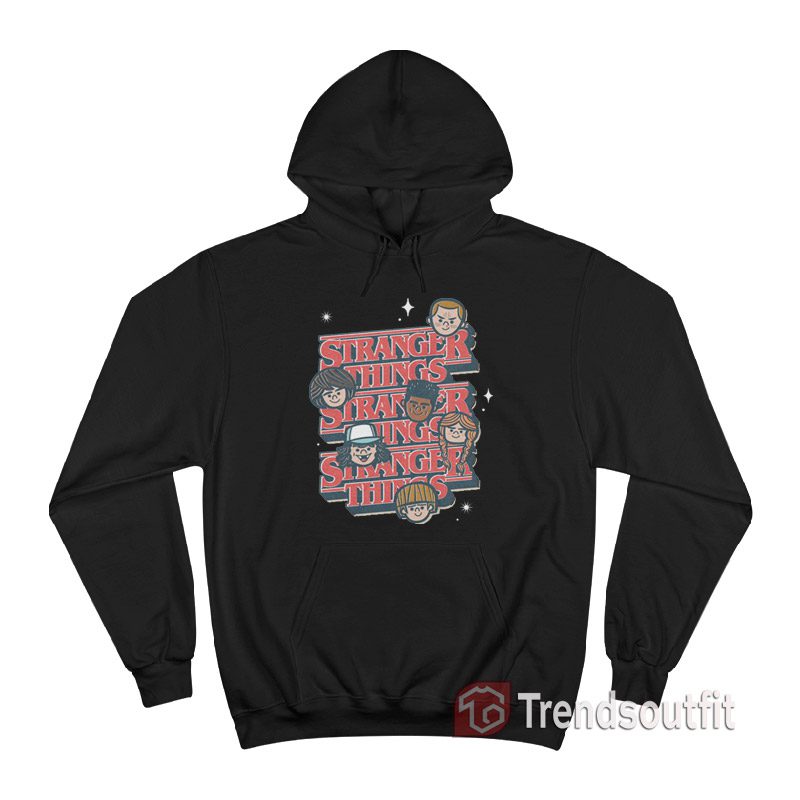 Stranger Things The Gang Cartoon Logo Hoodie