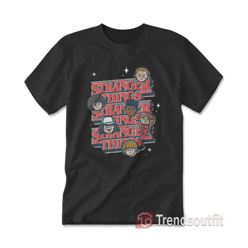 Stranger Things The Gang Cartoon Logo T-Shirt