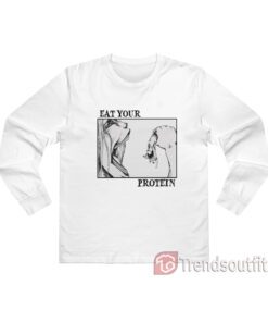 Attack On Titan Eat Your Protein Anime Gym Long Sleeve Shirt