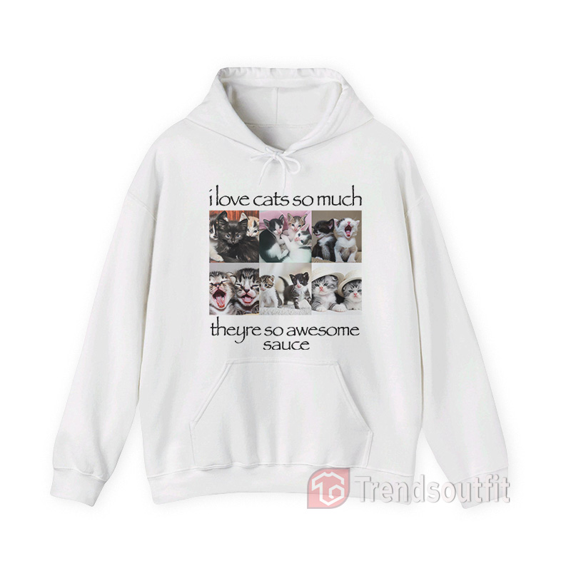 I Love Cats So Much Theyre So Awesome Sauce Hoodie White