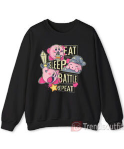 Kirby Eat Sleep Battle Repeat Sweatshirt