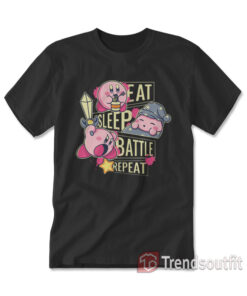 Kirby Eat Sleep Battle Repeat T-shirt